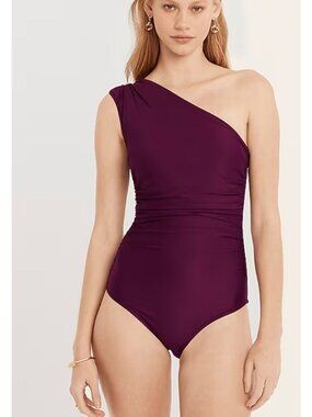 J CREW Asymmetrical Iris Purple One Piece Swimsuit Size 24 NEW New with tags